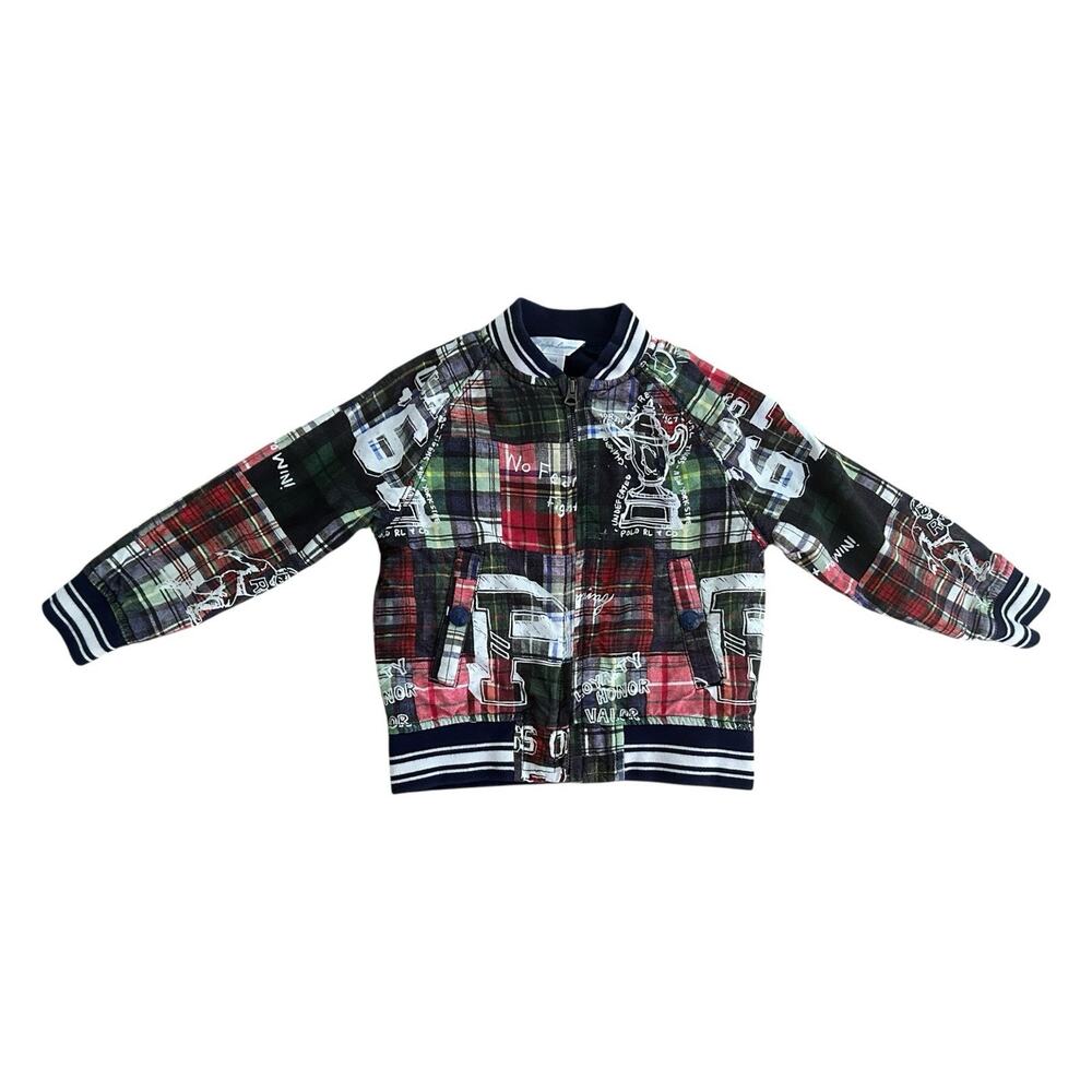 Polo‎ Madras-Print Baseball Jacket Size 24 Months